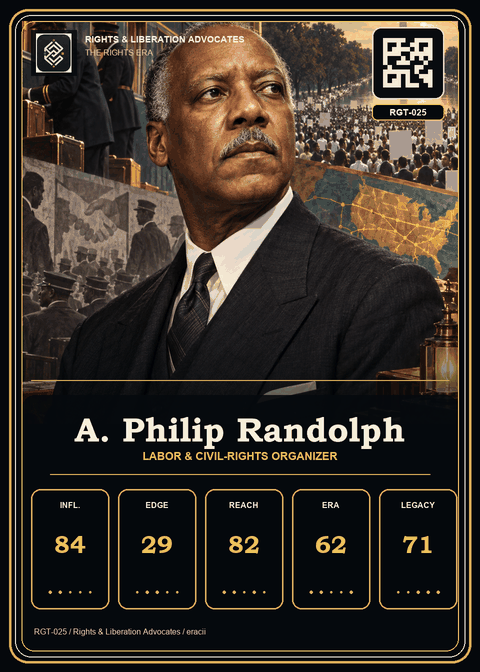A. Philip Randolph individual eracii card front.