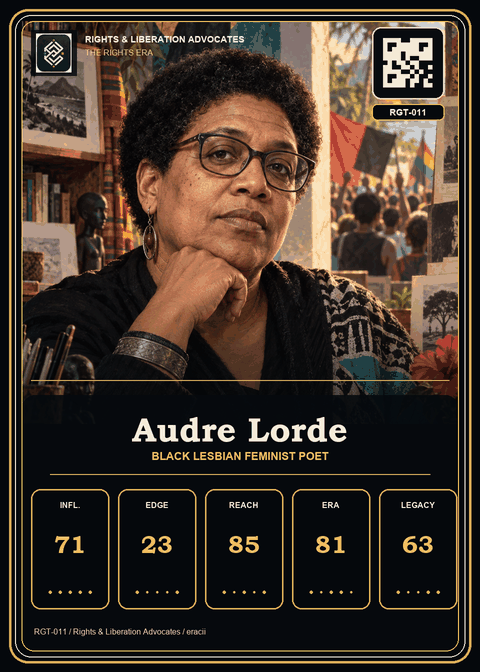 Audre Lorde individual eracii card front.