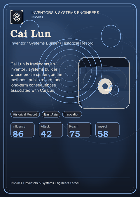 Cai Lun individual eracii card front.