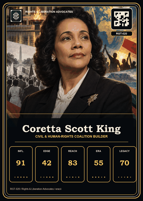 Coretta Scott King individual eracii card front.