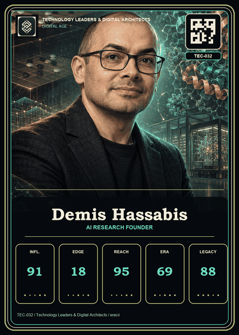 Demis Hassabis individual eracii card front.
