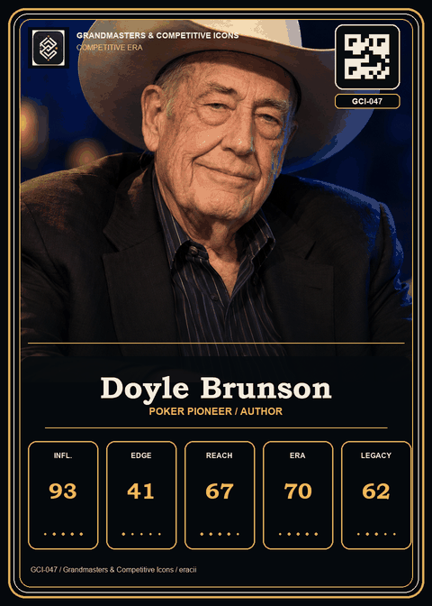Doyle Brunson individual eracii card front.