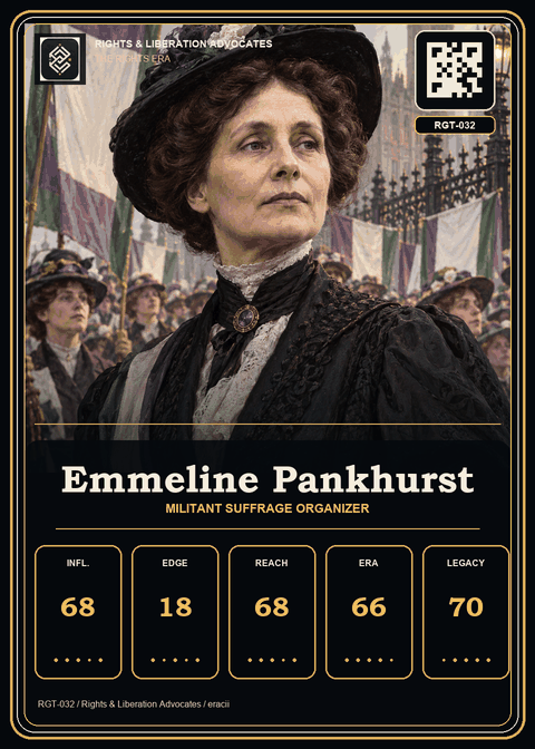 Emmeline Pankhurst individual eracii card front.