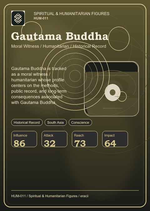 Gautama Buddha individual eracii card front.