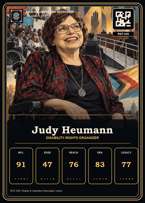 Judy Heumann individual eracii card front.