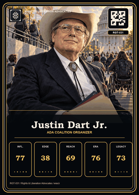 Justin Dart Jr. individual eracii card front.