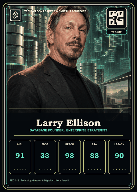 Larry Ellison individual eracii card front.