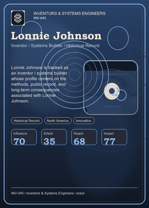 Lonnie Johnson individual eracii card front.