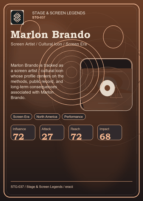 Marlon Brando individual eracii card front.