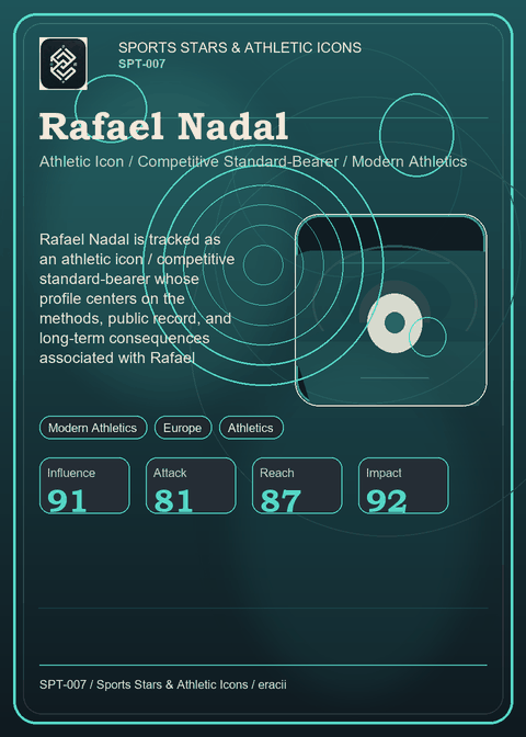 Rafael Nadal individual eracii card front.