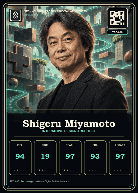 Shigeru Miyamoto individual eracii card front.