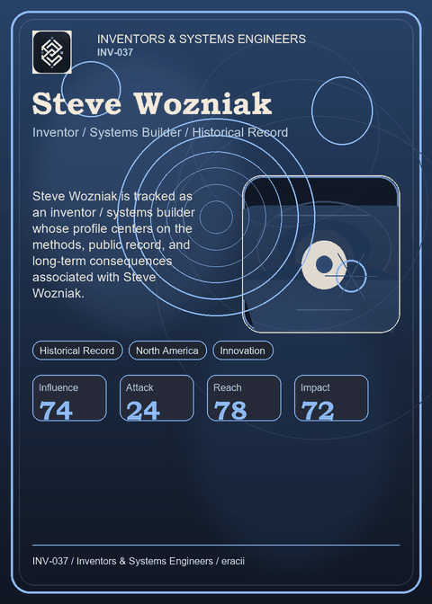 Steve Wozniak individual eracii card front.