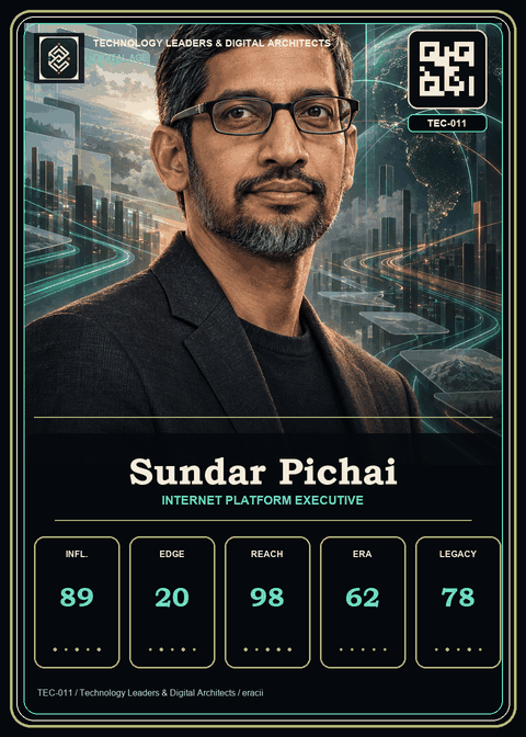 Sundar Pichai individual eracii card front.