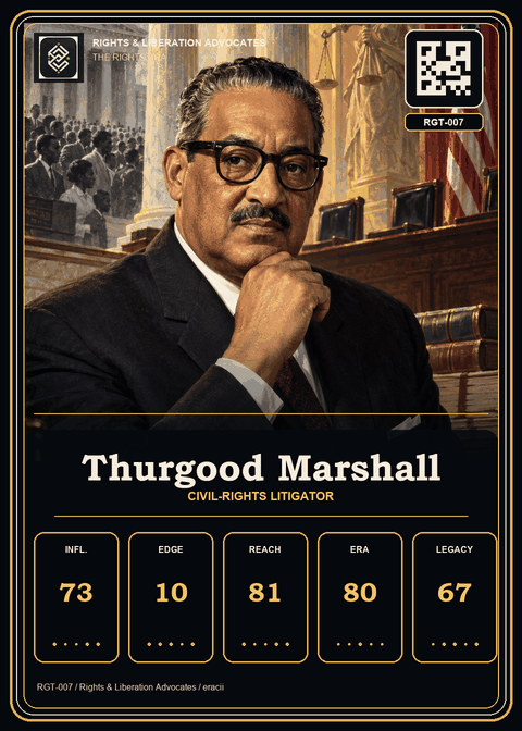 Thurgood Marshall individual eracii card front.
