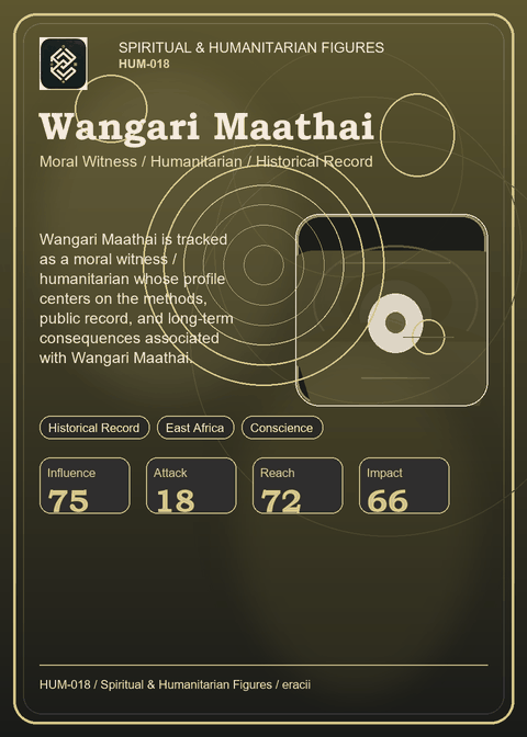 Wangari Maathai individual eracii card front.
