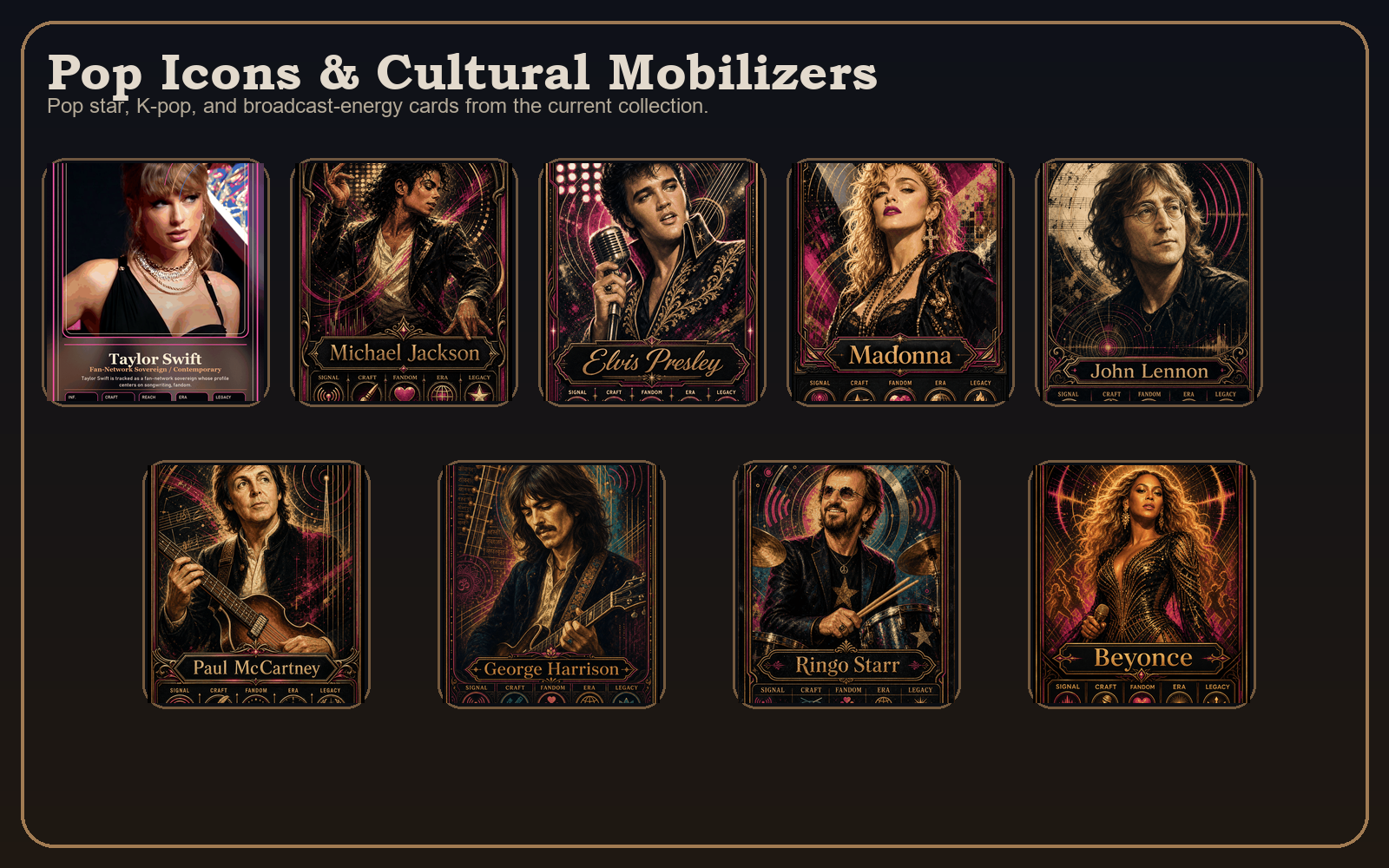 Pop Icons & Cultural Mobilizers board